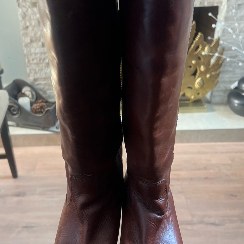 FRYE all leather rust colored boots SZ 8.5 - Picture 3 of 6